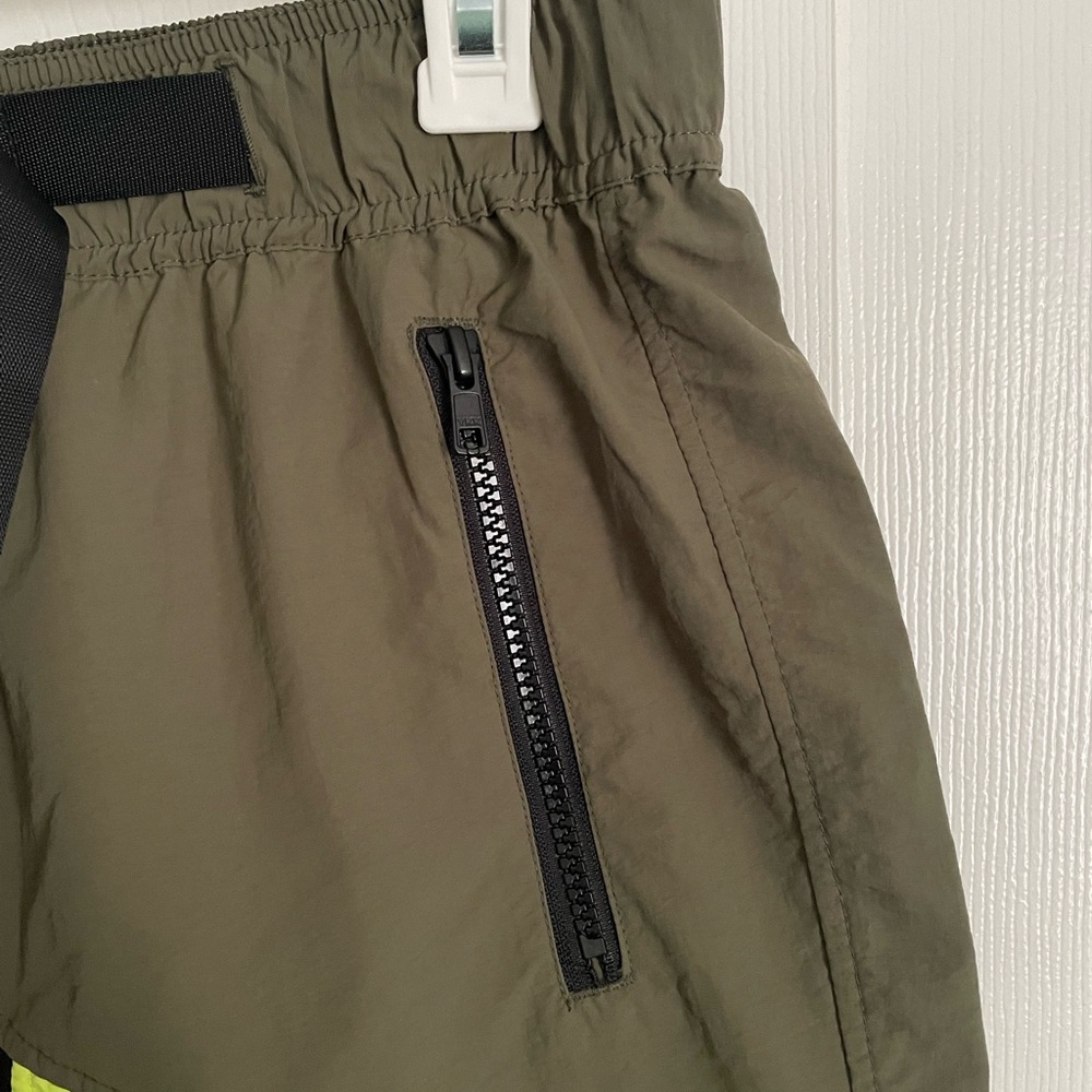 Men's Three-Toned Shorts - Olive and Black - Picture 3 of 5